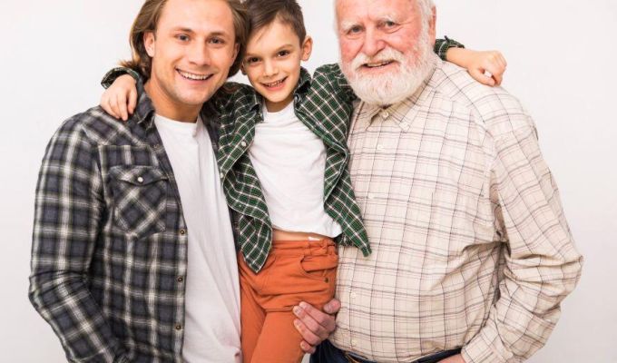 trzy pokolenia mężczyzn